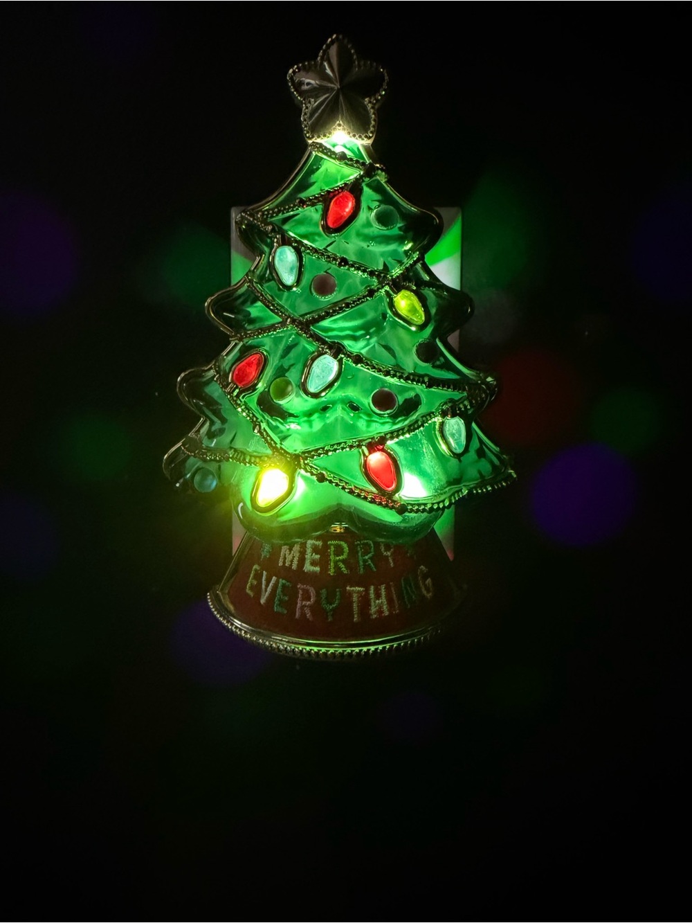 Bath & Body Works Green LED Christmas Tree Ornament